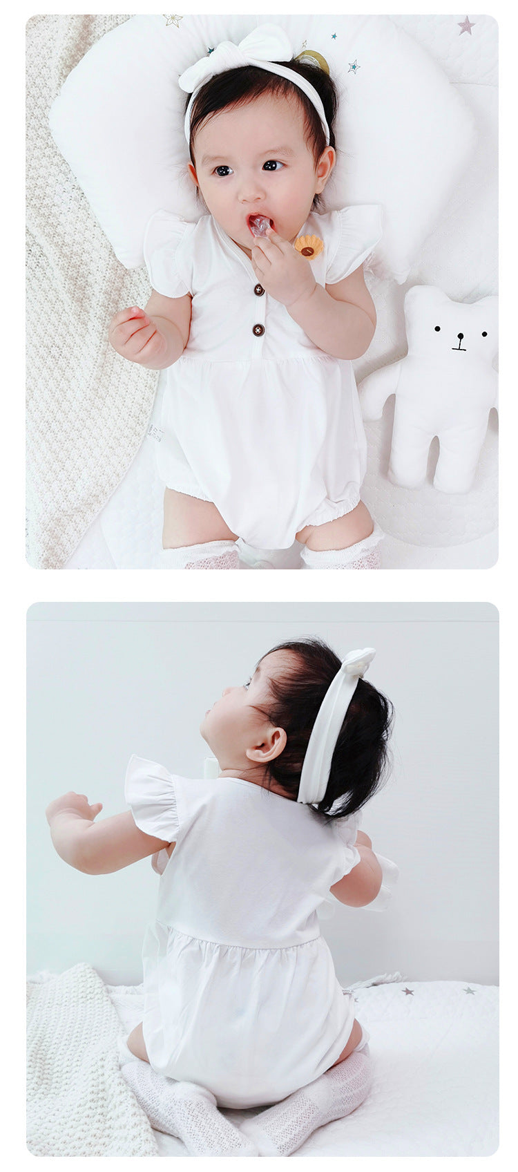 Flutter-Sleeve Daisy Bubble Romper – detail view 2