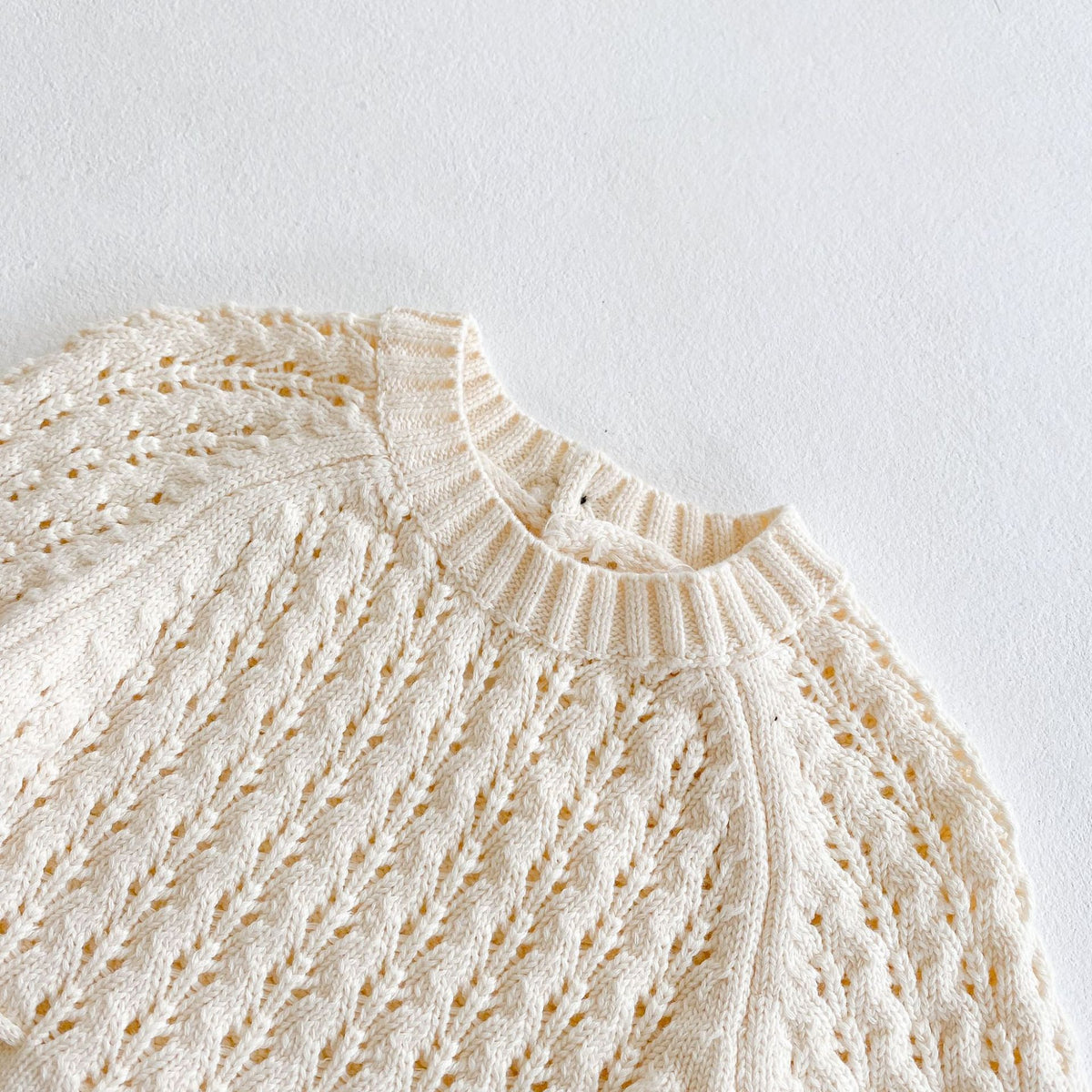 Pointelle Knit Long-Sleeve Romper – detail view 5