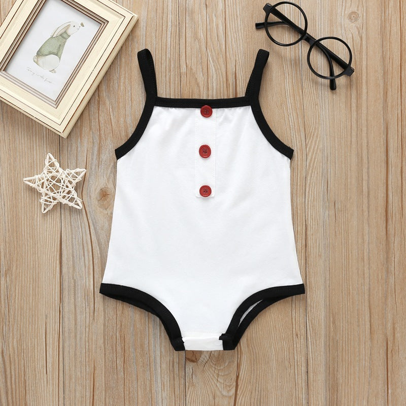 Ribbed Strappy Summer Romper – White