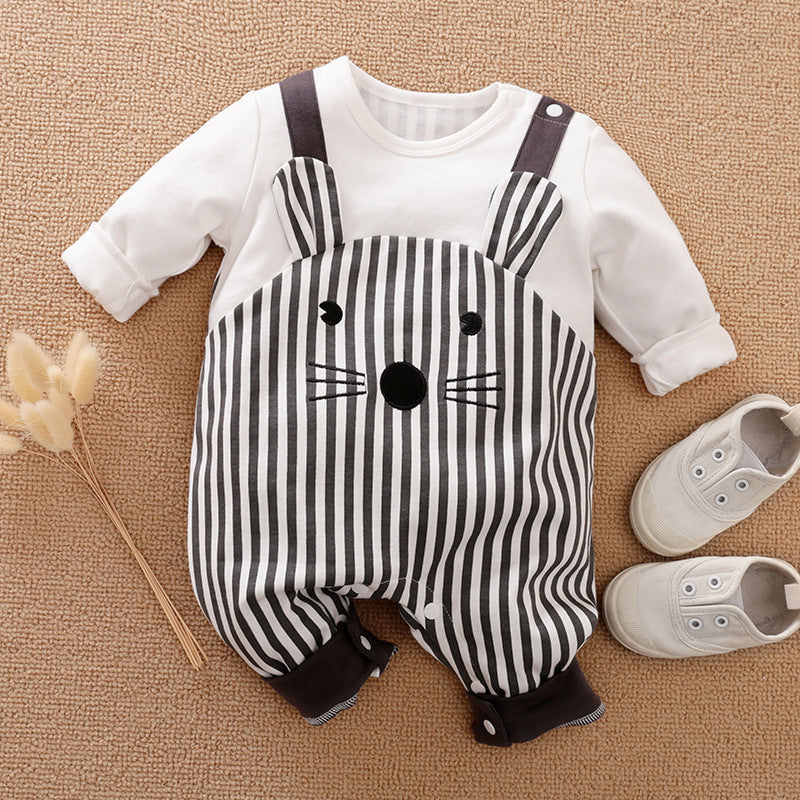 Striped Mouse Dungaree-Look Romper – detail view 4