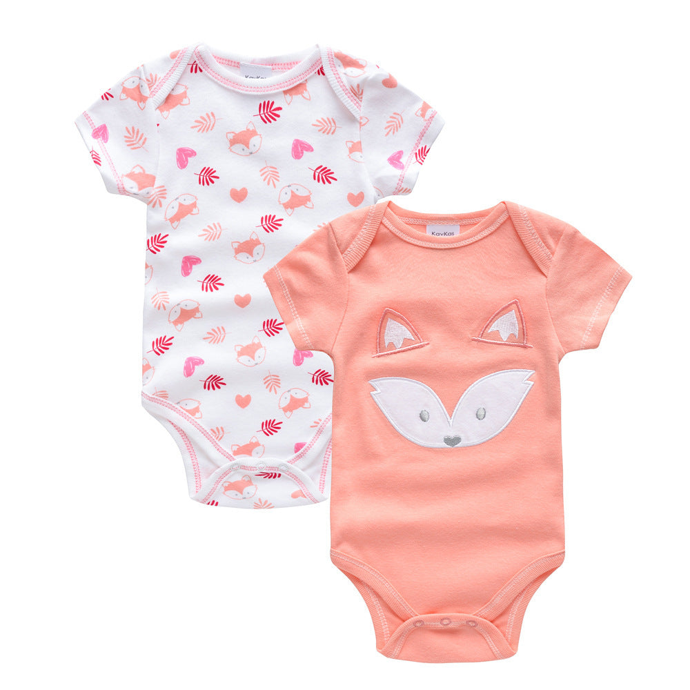 Short-Sleeve Cotton Bodysuits, 2-Pack – Fox 2-pack